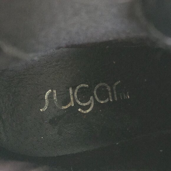 Sugar Favorite Rhinestone Embellished Black Faux Leather Chelsea Boots Size 8M - Picture 9 of 10